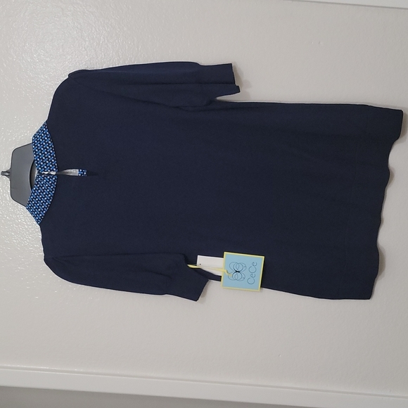 NWT CeCe Puff-Sleeved Sweater with Printed Collar - Picture 5 of 10